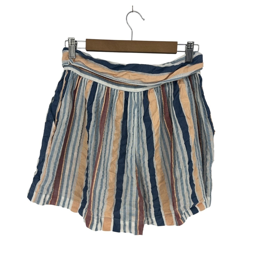 Ulla Johnson Martim Shorts Sky Blue Striped Tie Waist High Rise Short Size 4‎ - Picture 10 of 11